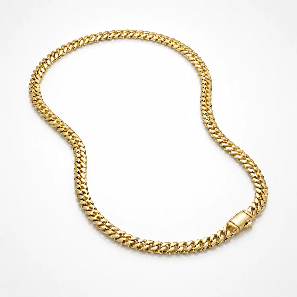 14K Cadena de Oro Cubana Mónaco