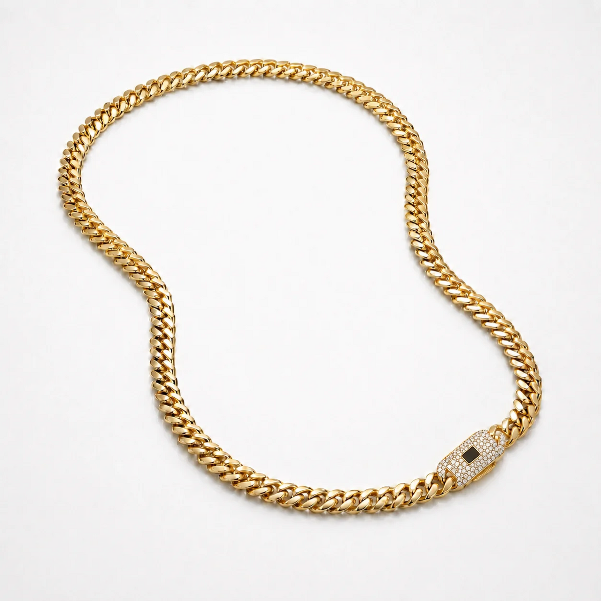 14K Cadena de Oro Cubana Mónaco