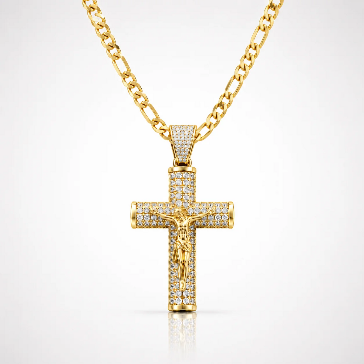 14K Cadena Crucifijo de Oro