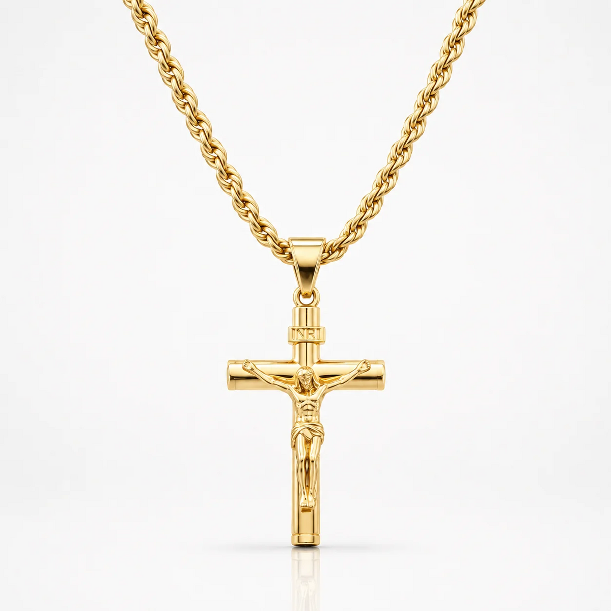 14K Cadena Crucifijo de Oro