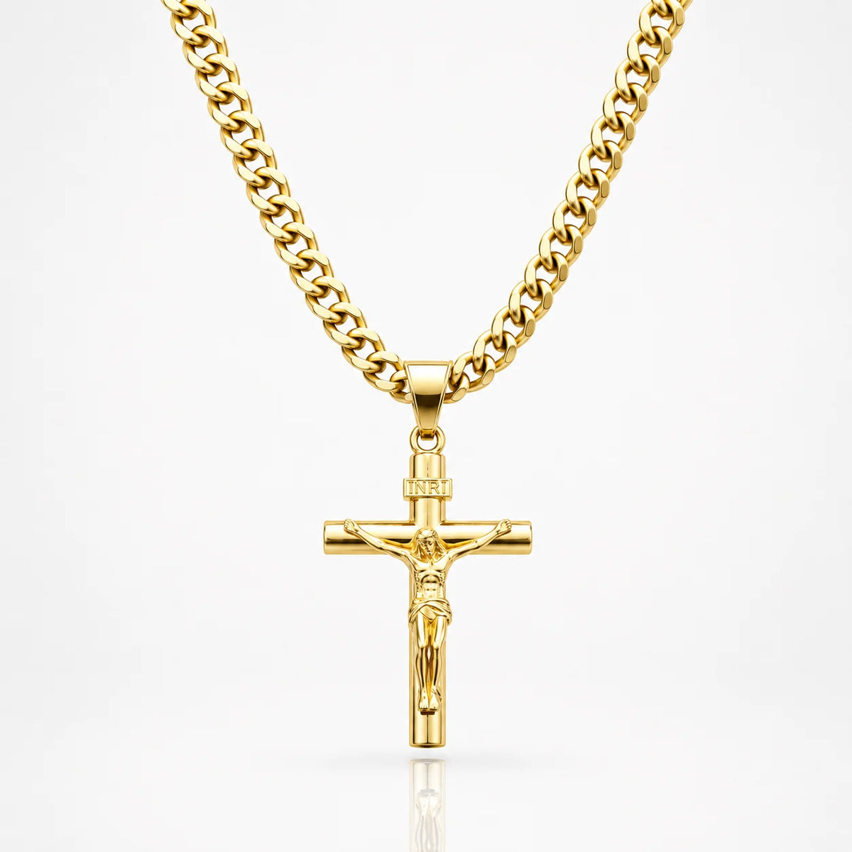 14K Cadena Crucifijo de Oro